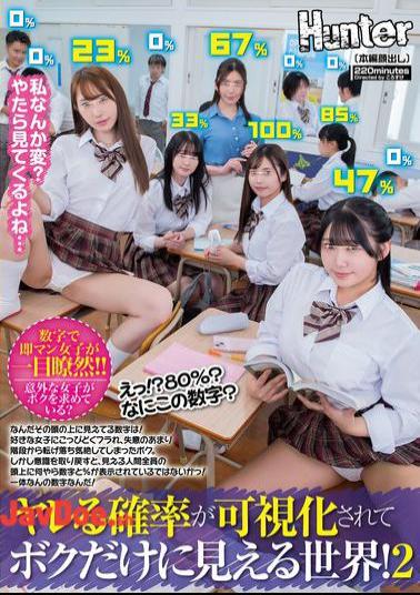 Mosaic HUNTC-319 What?! 80%? What Kind Of Number Is This? A World Where The Probability Of Getting Laid Is Visualized And Only I Can See It! 2 What's That Number Visible Above Your Head?!